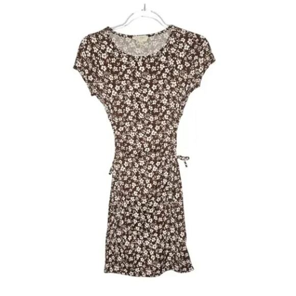Floral Open Sides Mini Dress Size MD Y2K Casual Cottage Ditsy Romantic Feminine - Picture 1 of 6